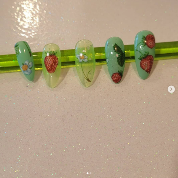 Strawberry Fruit Nail Transfer Foil Design 5 - Image 4