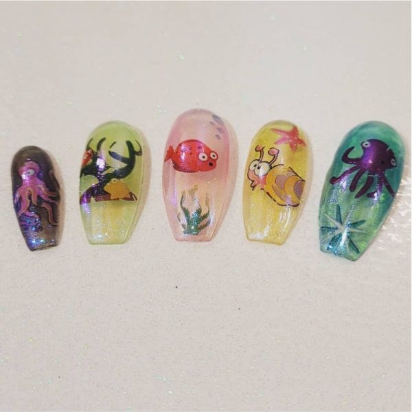 Sealife Ocean Fish Nail Transfer Foil Designs 2 - Image 2
