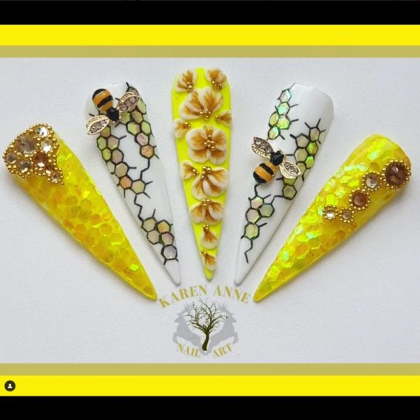 Bumble Bee Nail Art Charms Crystal Alloy x 1 Piece Design 1 - Image 4