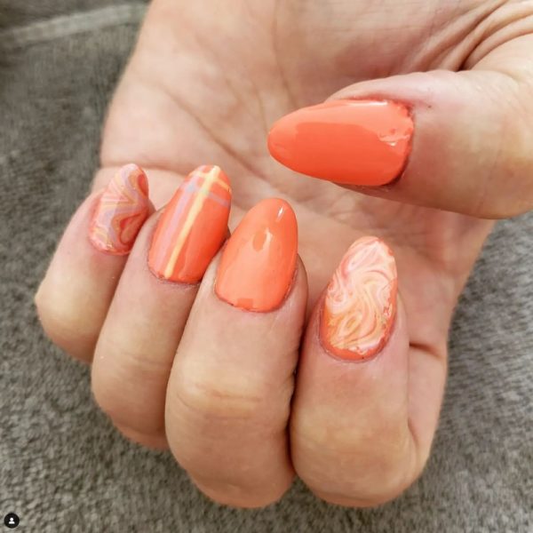 Apricot Shortcake Marble Effect Nail Transfer Foil - Image 2