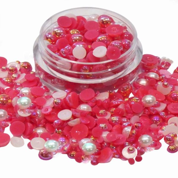 Half Pearls AB Pink and White