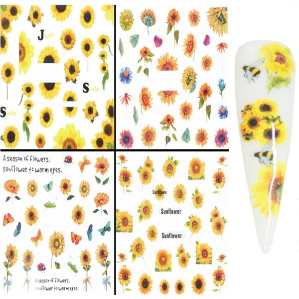 Sunflower water decals