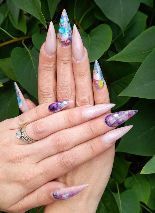 Pansy Flower Nail Transfer Foil Design 10 - Image 2