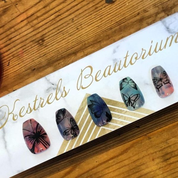 Butterfly Nail Transfer Foil Negative Space Design Black And White - Image 2
