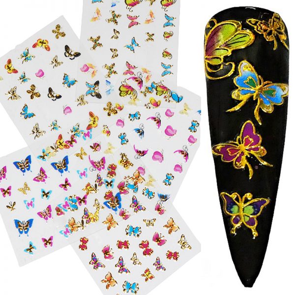 Butterfly Nail Art Stickers Metallic Butterfly Craft Stickers