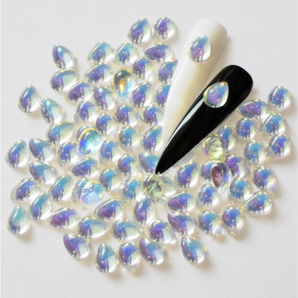 AB Chameleon Water Drop Smooth Rhinestone Crystals