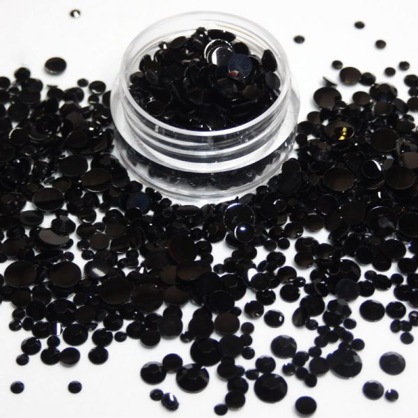 Jet Black Resin Rhinestones