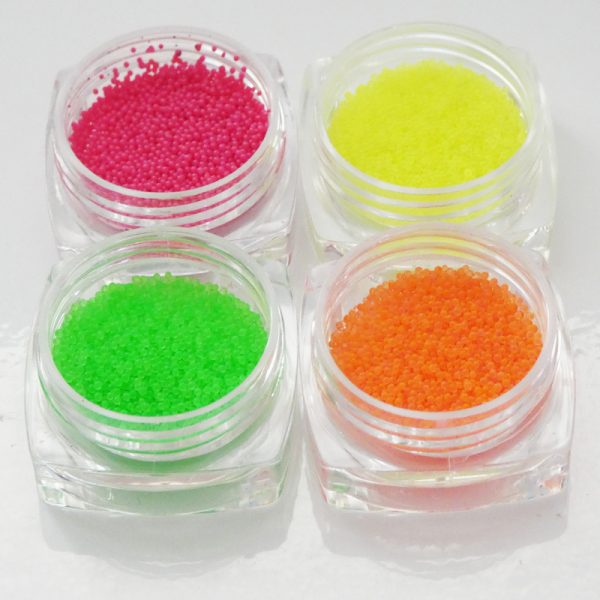 Set of 4 Neon Caviar Beads