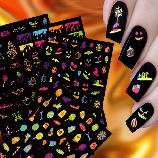 Halloween Florescent Nail Stickers