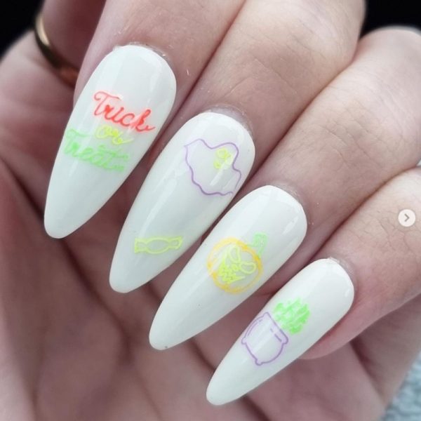 Florescent Halloween Nail Art Stickers - Image 2
