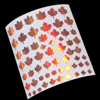 Burnt Orange Holographic Maple Leaf Stickers