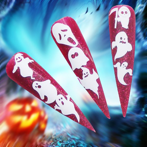 White Vinyl Ghost Halloween Stickers