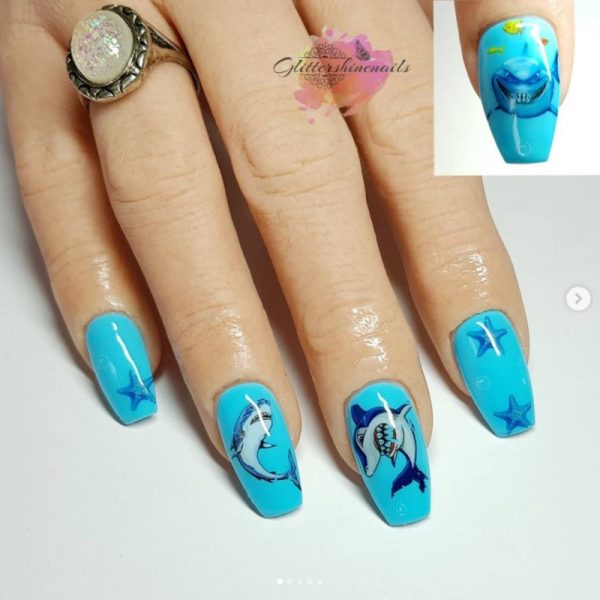 Sealife Ocean Fish Nail Transfer Foil Designs 3 - Image 2