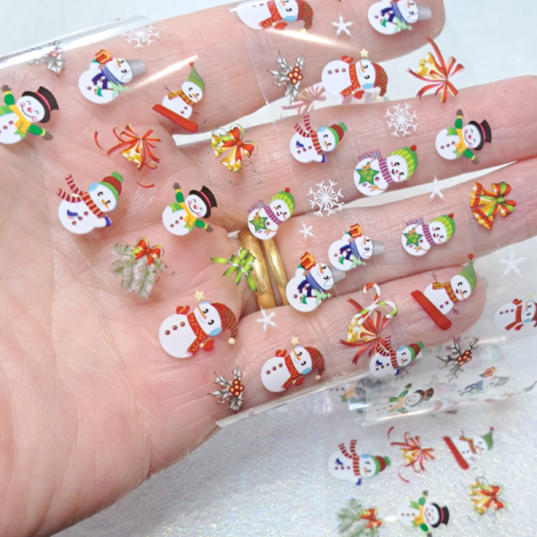 Snowman Nail Art Transfer Foil Design 16, Xmas Transfer Foils, Snowman Christmas Foils - Image 2