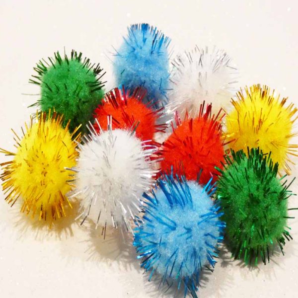 18mm Glitter Pom Poms