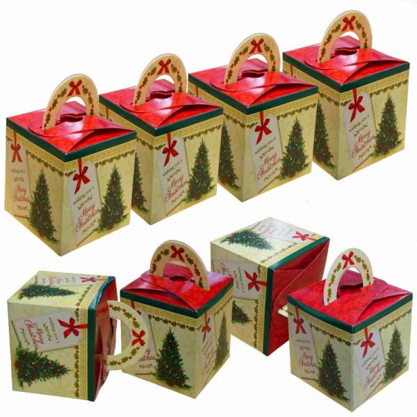 8 x Small Mini Christmas Party Treat Sweet Goody Boxes