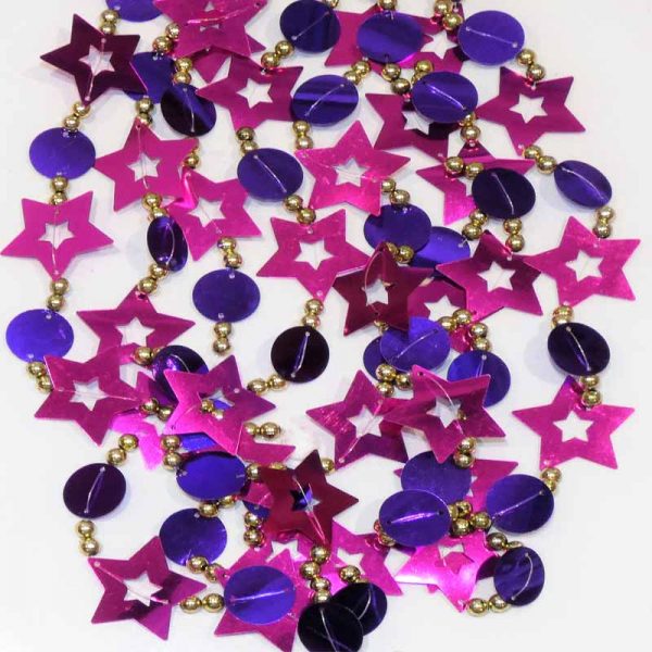 Foil Star Garland Pink, Gold and Purple