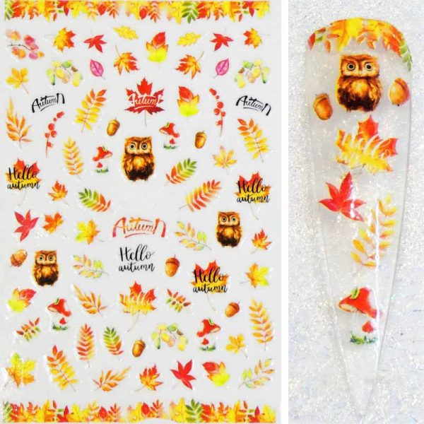 Leaf Stickers Nail Art Design 316