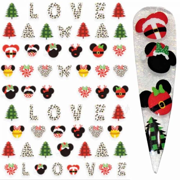 Mickey & Minnie Mouse Christmas Stickers Design 283