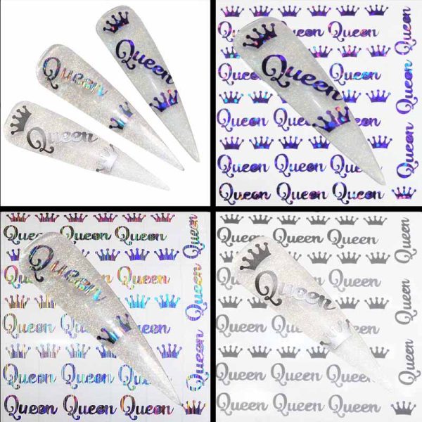 Queen And Crown Vinyl Stickers 2 Design Styles 59 Stickers Per Sheet - Image 2