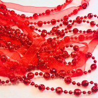 Xmas Red Bead Garland Christmas Tree Garland Hanging Garland 2.3 Meters