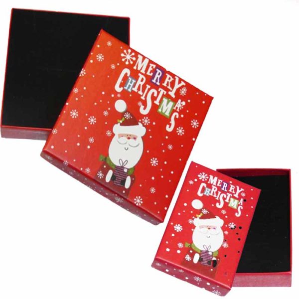 Christmas Santa Ring Box Case Earrings Brooch Trinket Jewellery Storage