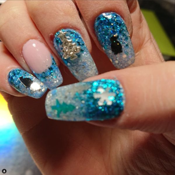 Christmas Tree Gold Crystal Alloy Nail Charms Design 4 - Image 2