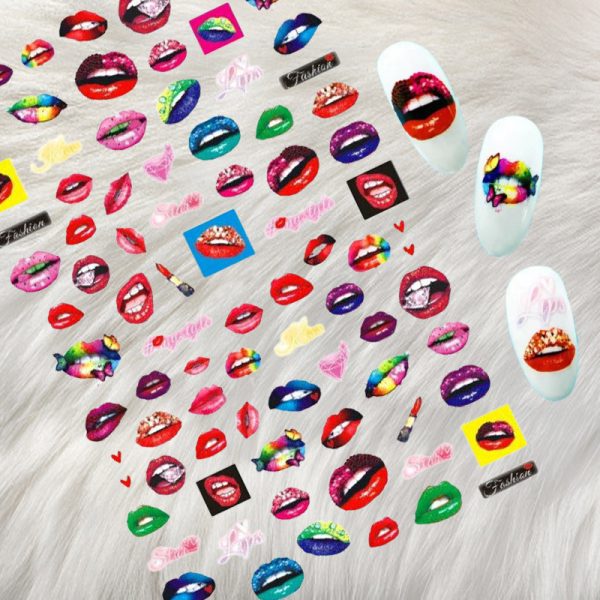 Valentine Lips Nail Art Stickers Design 769