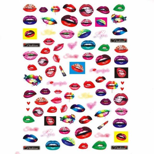 Valentine Lips Nail Art Stickers Design 769
