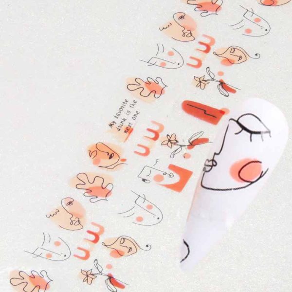 Abstract Face Nail Art Transfer Foil Design 10