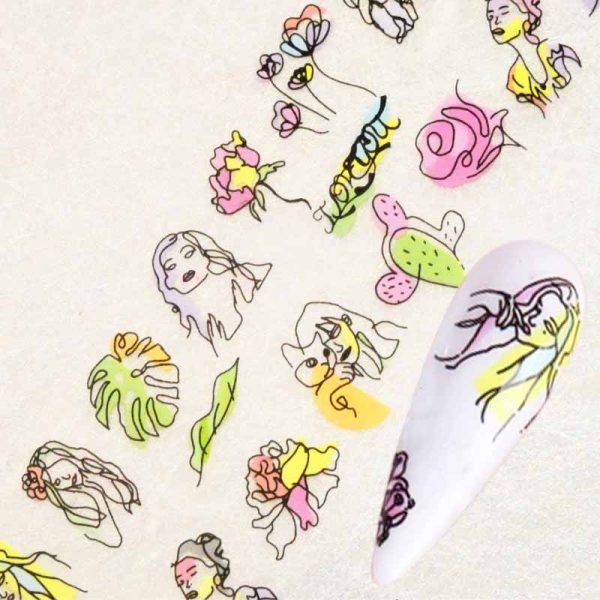 Abstract Face Nail Art Transfer Foil Design 3
