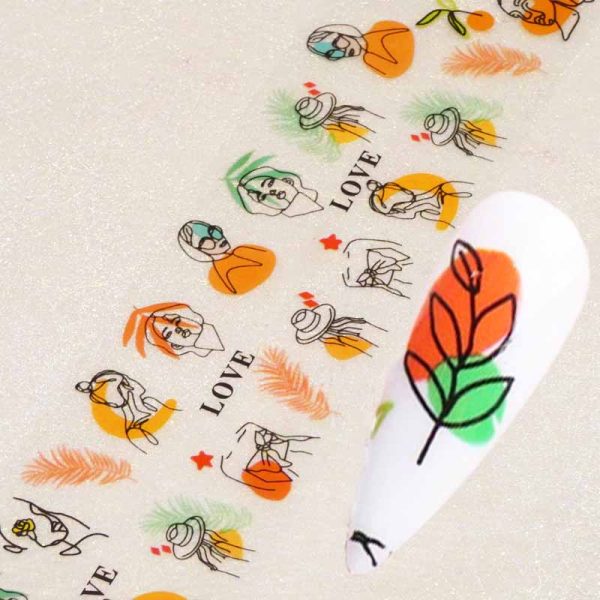 Abstract Face Nail Art Transfer Foil Design 5