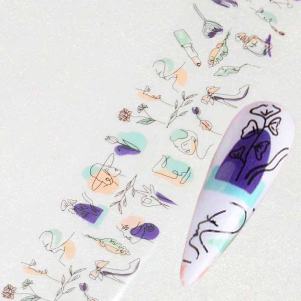 Abstract Face Nail Art Transfer Foil Design 7