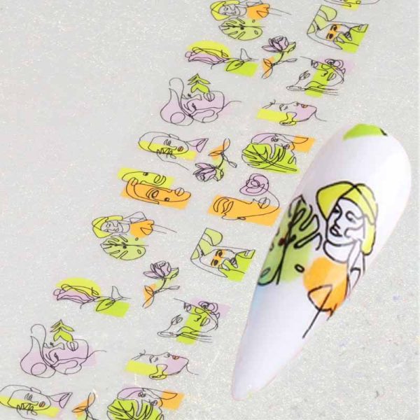 Abstract Face Nail Art Transfer Foil Design 9