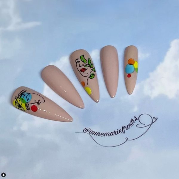 Abstract Art Face Nail Transfer Foil Design 8 - Image 3