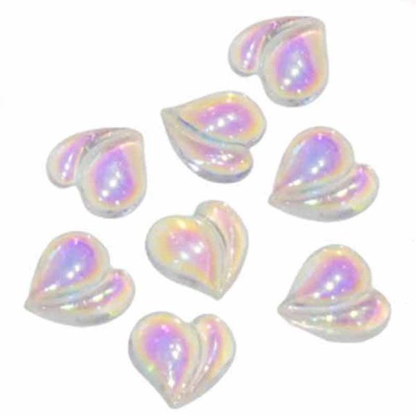 Aurora Acrylic Love Heart Nail Charms x 8 - Image 3