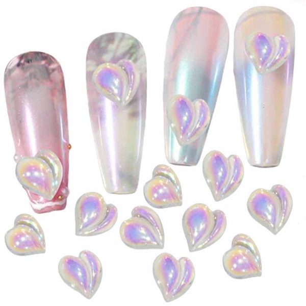 Aurora Acrylic Hearts x 8