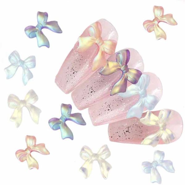 Aurora Acrylic Ribbon Bows Nail Art Charms - Image 3