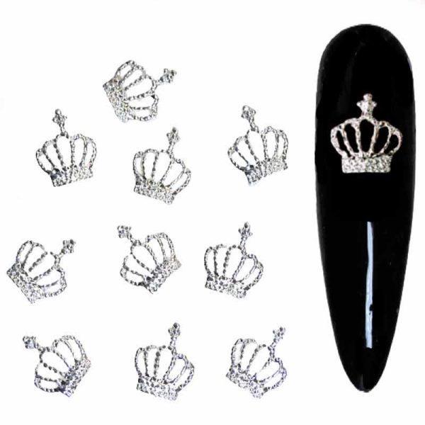 Crown Silver Alloy Crystal Nail Art Design 3