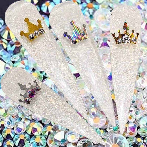 Crown Nail Art Stickers With Crystals VE Day Crown Nail Stickers - Image 3
