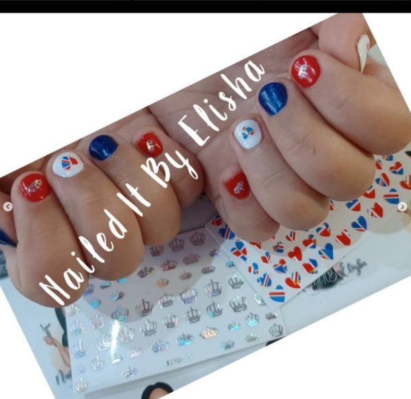 VE Day Union Jack Heart Shape Nail Art Stickers Union Jack VE Day Nail Art Stickers - Image 4
