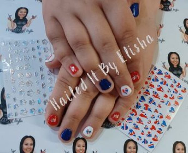 VE Day Union Jack Heart Shape Nail Art Stickers Union Jack VE Day Nail Art Stickers - Image 7