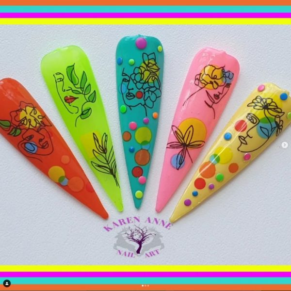 Abstract Art Face Nail Transfer Foil Design 8 - Image 2