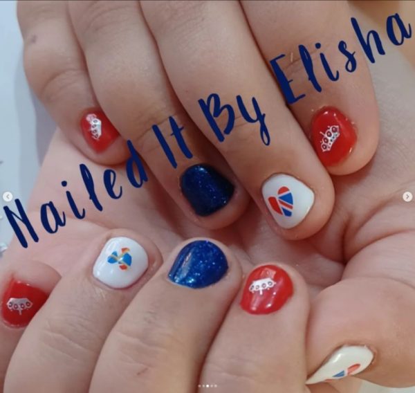 VE Day Union Jack Heart Shape Nail Art Stickers Union Jack VE Day Nail Art Stickers - Image 3