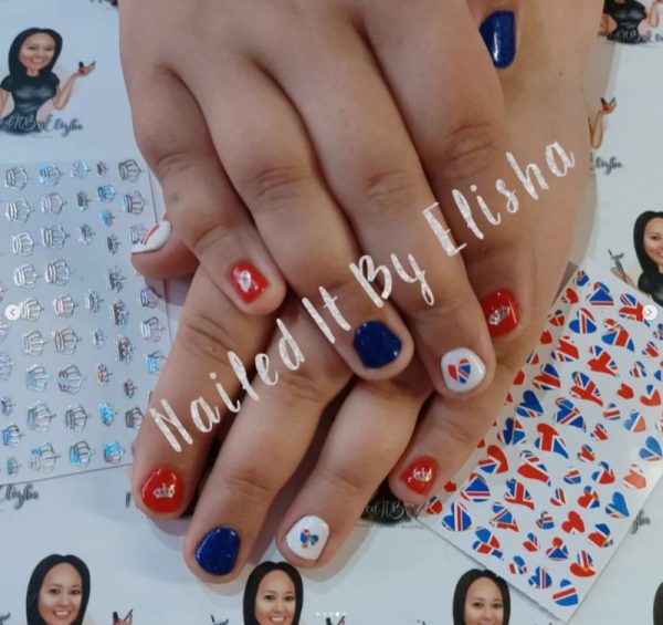 VE Day Union Jack Heart Shape Nail Art Stickers Union Jack VE Day Nail Art Stickers - Image 2