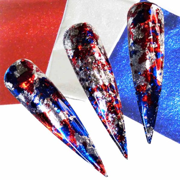 Queens Jubilee Coloured Leaf Sheets Set Red Silver Blue