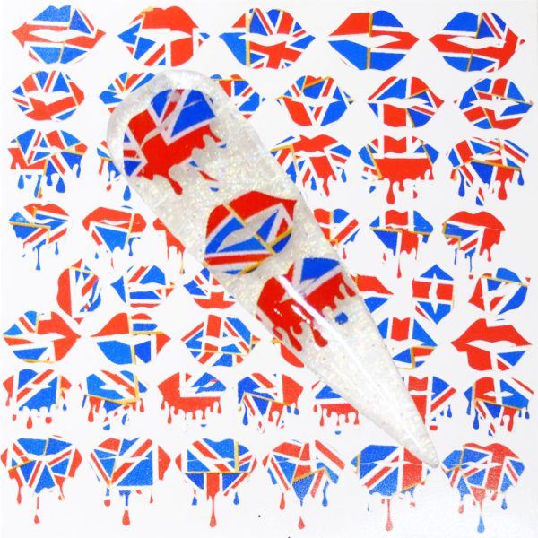 Union Jack Queens Jubilee Drippy Lips Vinyl Stickers