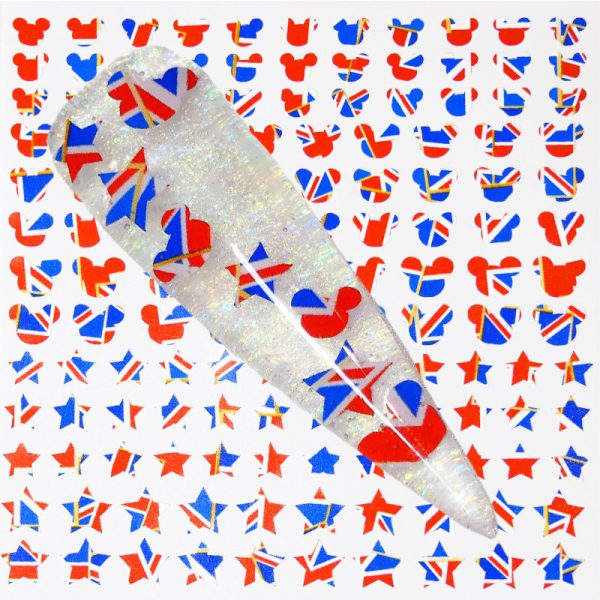 Union Jack Queens Jubilee Mickey and Stars Vinyl Stickers