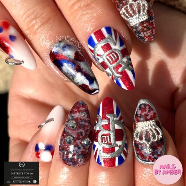 Silver Crown Nail Art Charms Silver Alloy Nail Art Crown Nail Charms Design 3 - Image 2