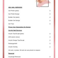 Nail Salon Price List
